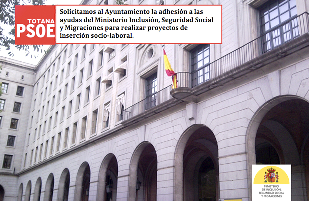 El PSOE local solicita al Ayuntamiento que solicite ayudas para realizar proyectos de inserción socio-laboral